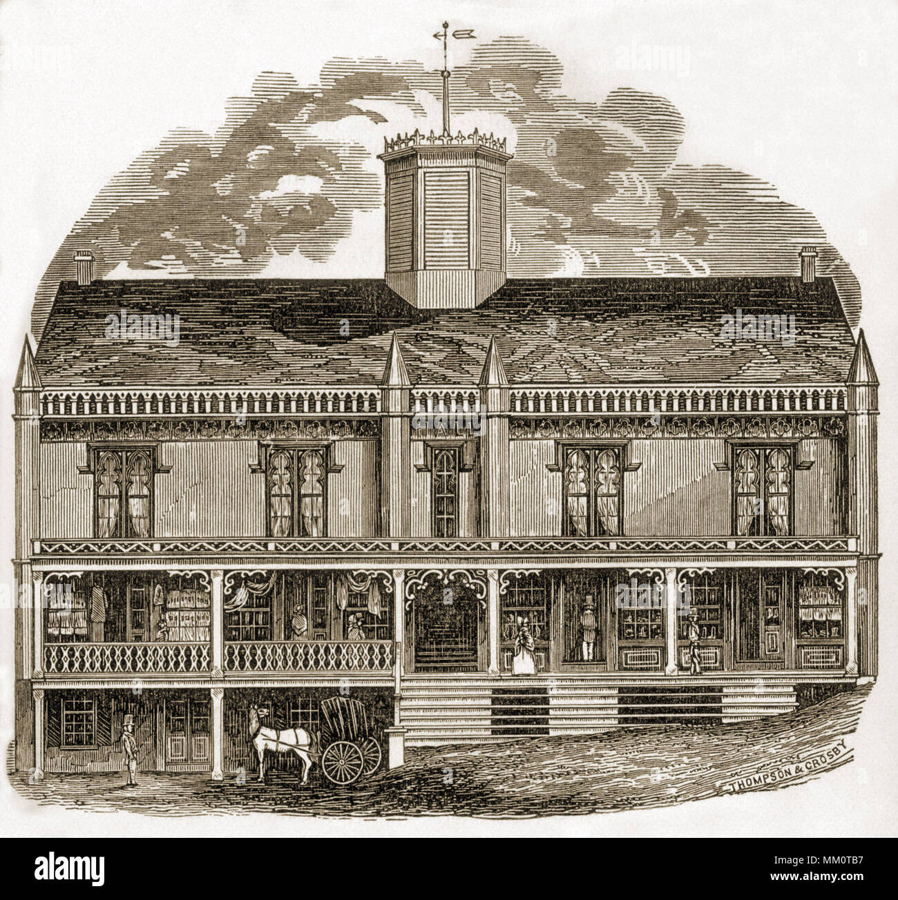 The Spencer Hall. Phenix. 1850 Stock Photo