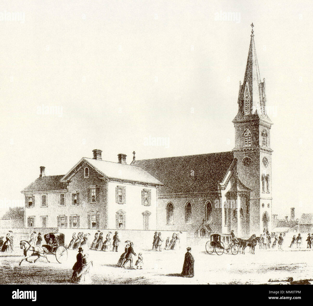 Nashua's first Catholic Church. Nashua. 1880 Stock Photo Alamy