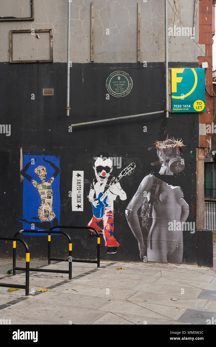 Street Art, City Road, London, EC1, Britain. Stock Photo