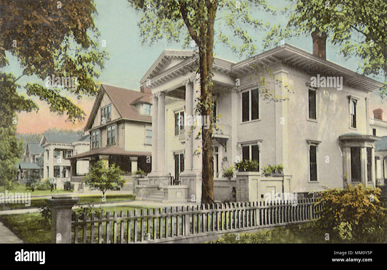 West South Street Homes. Kalamazoo. 1913 Stock Photo