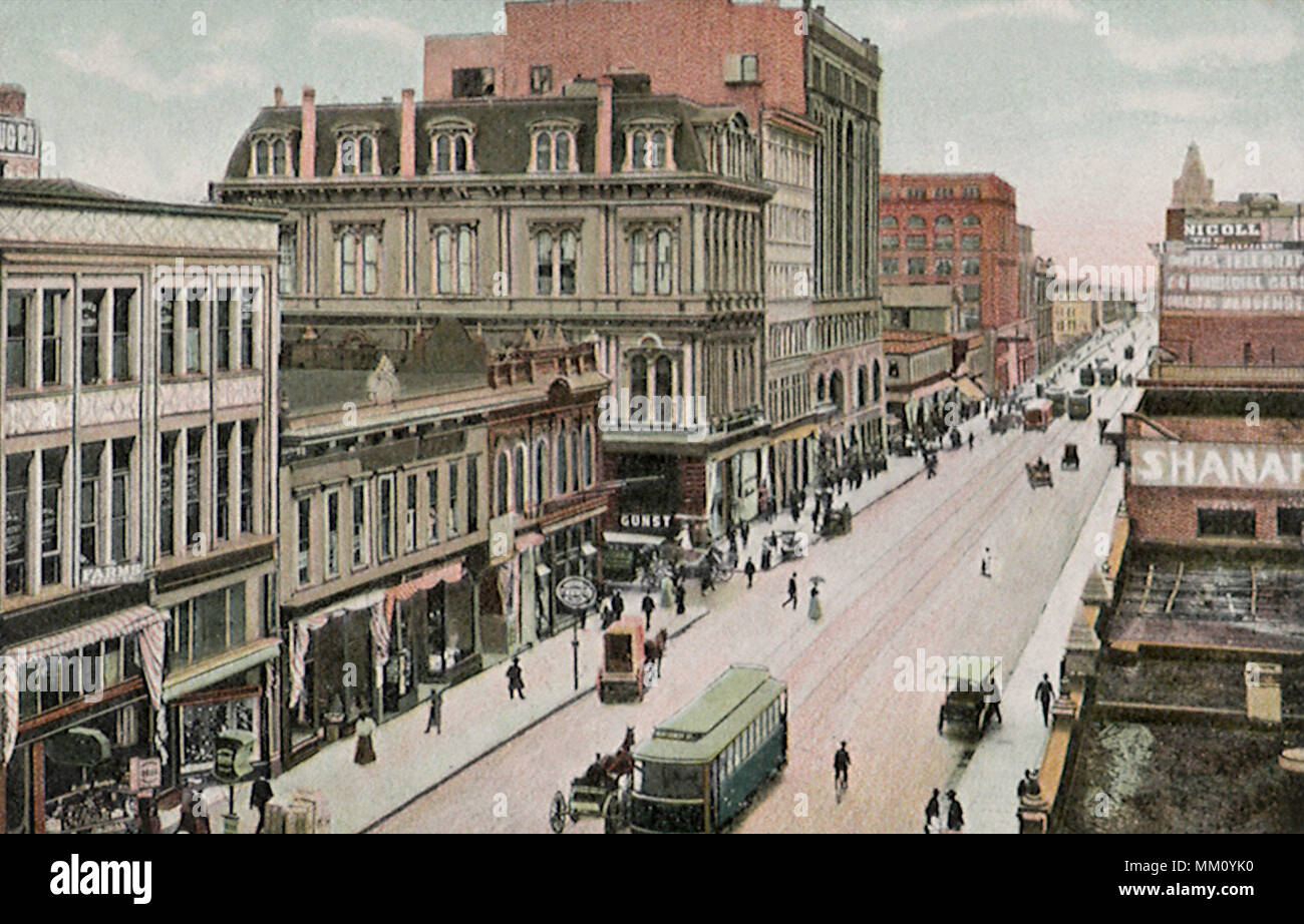 View of Third Street. Portland. 1910 Stock Photo