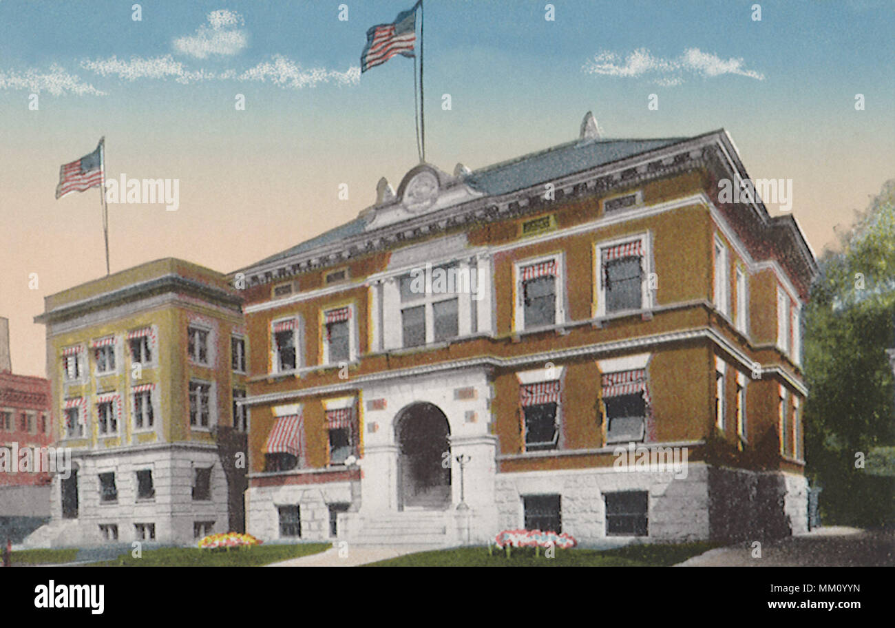 City Hall and Bentinel Building. Ansonia. 1910 Stock Photo Alamy