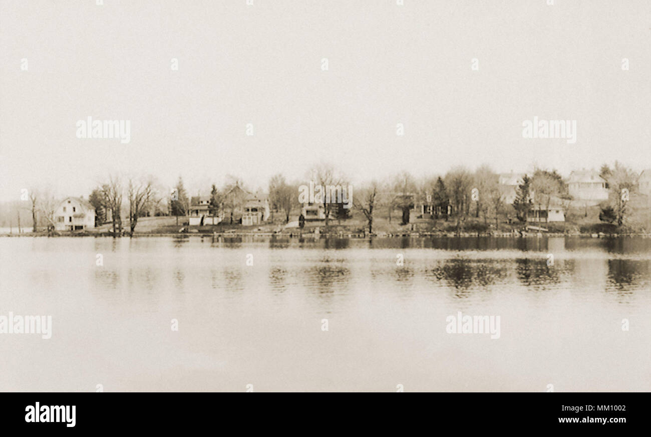 Shore of Deer Island in Bantam Lake. Bantam. 1910 Stock Photo