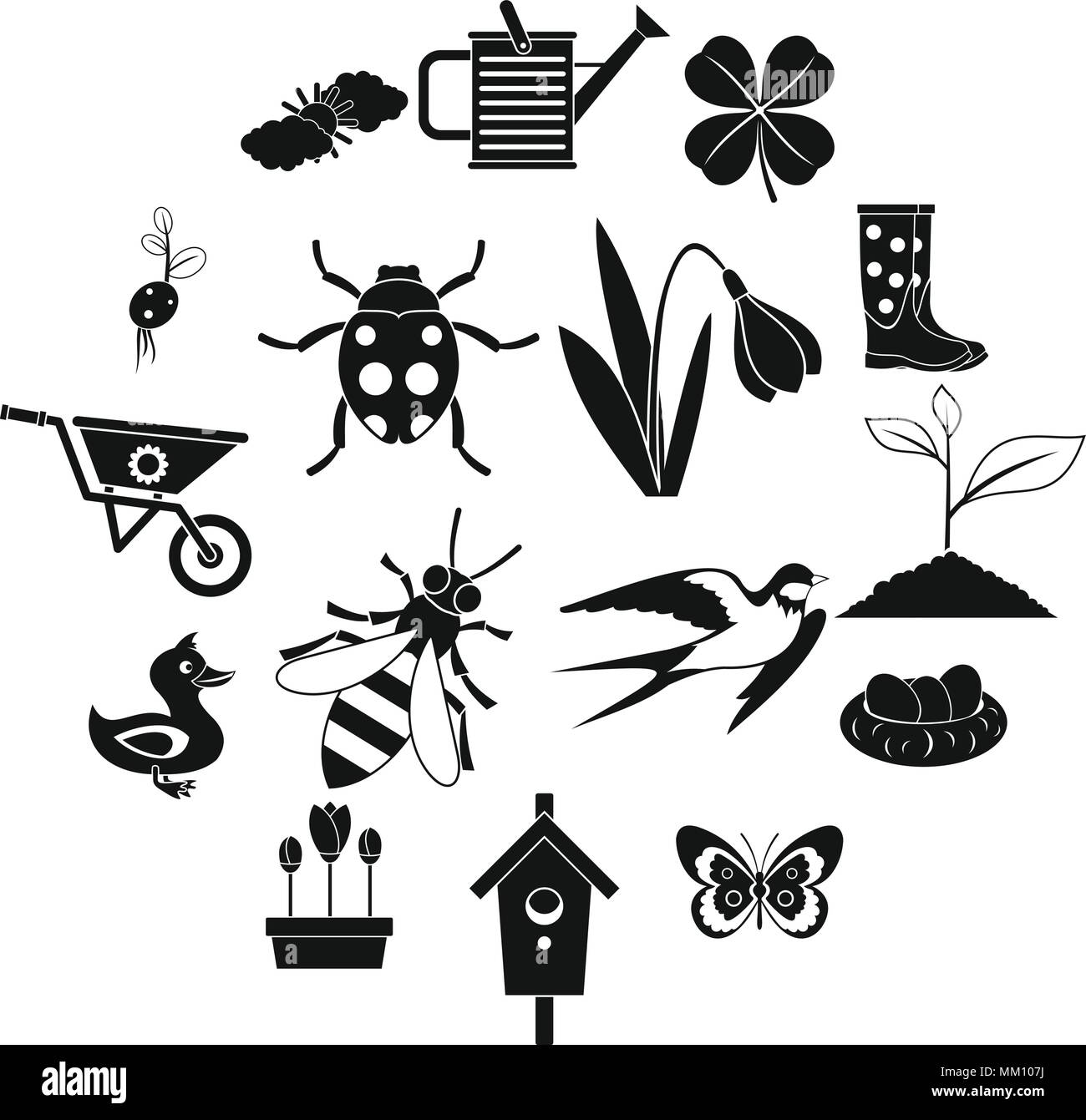 Spring icons set, simple style Stock Vector Image & Art - Alamy