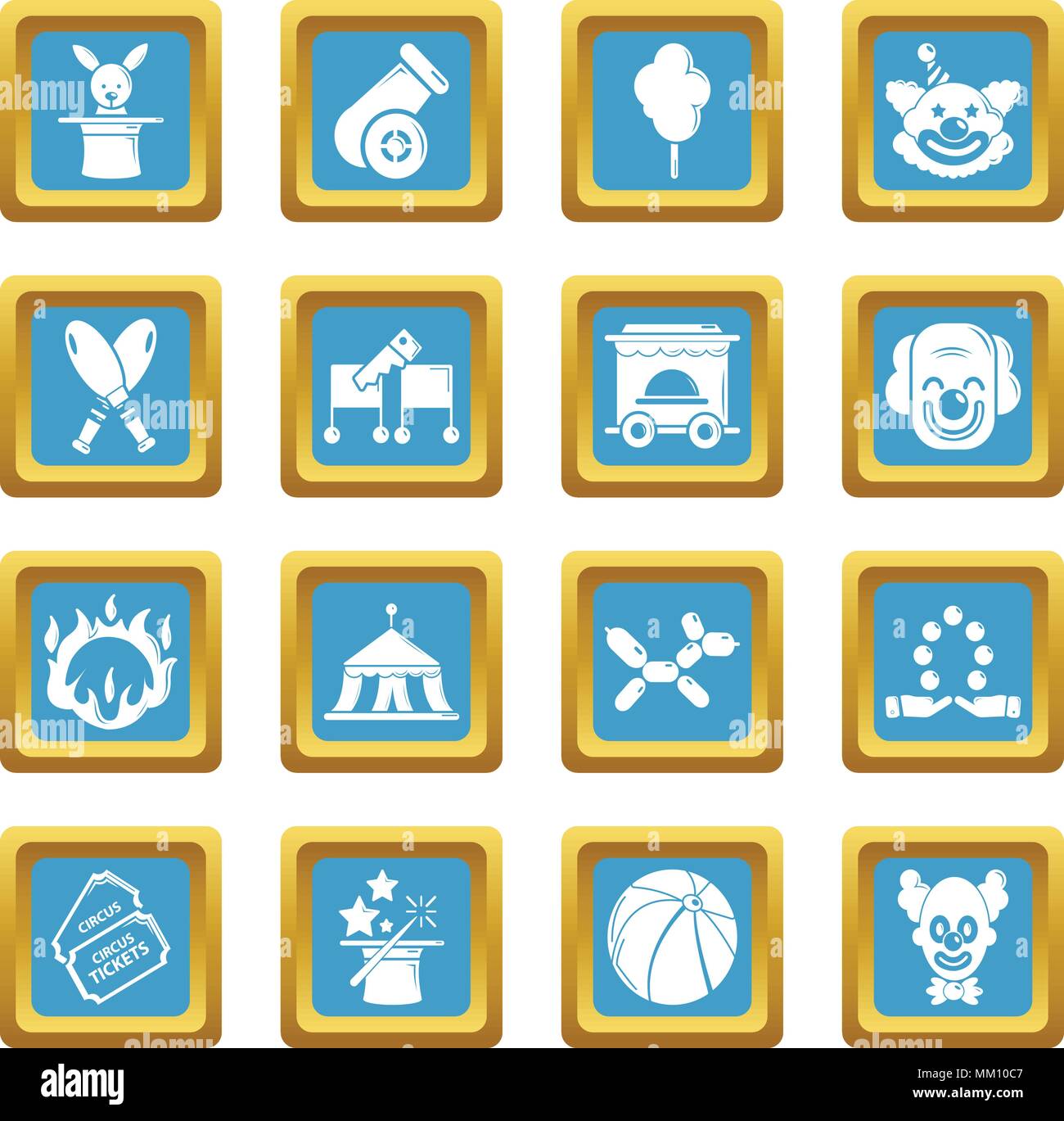Circus icons set sapphirine square vector Stock Vector Image & Art - Alamy
