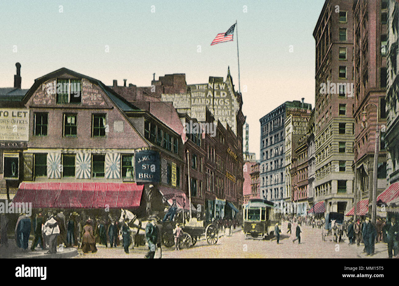 Washington Street Looking North. Boston.  1910 Stock Photo