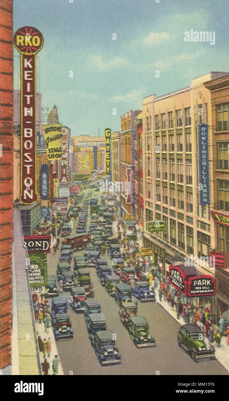Washington Street. Boston.  1935 Stock Photo