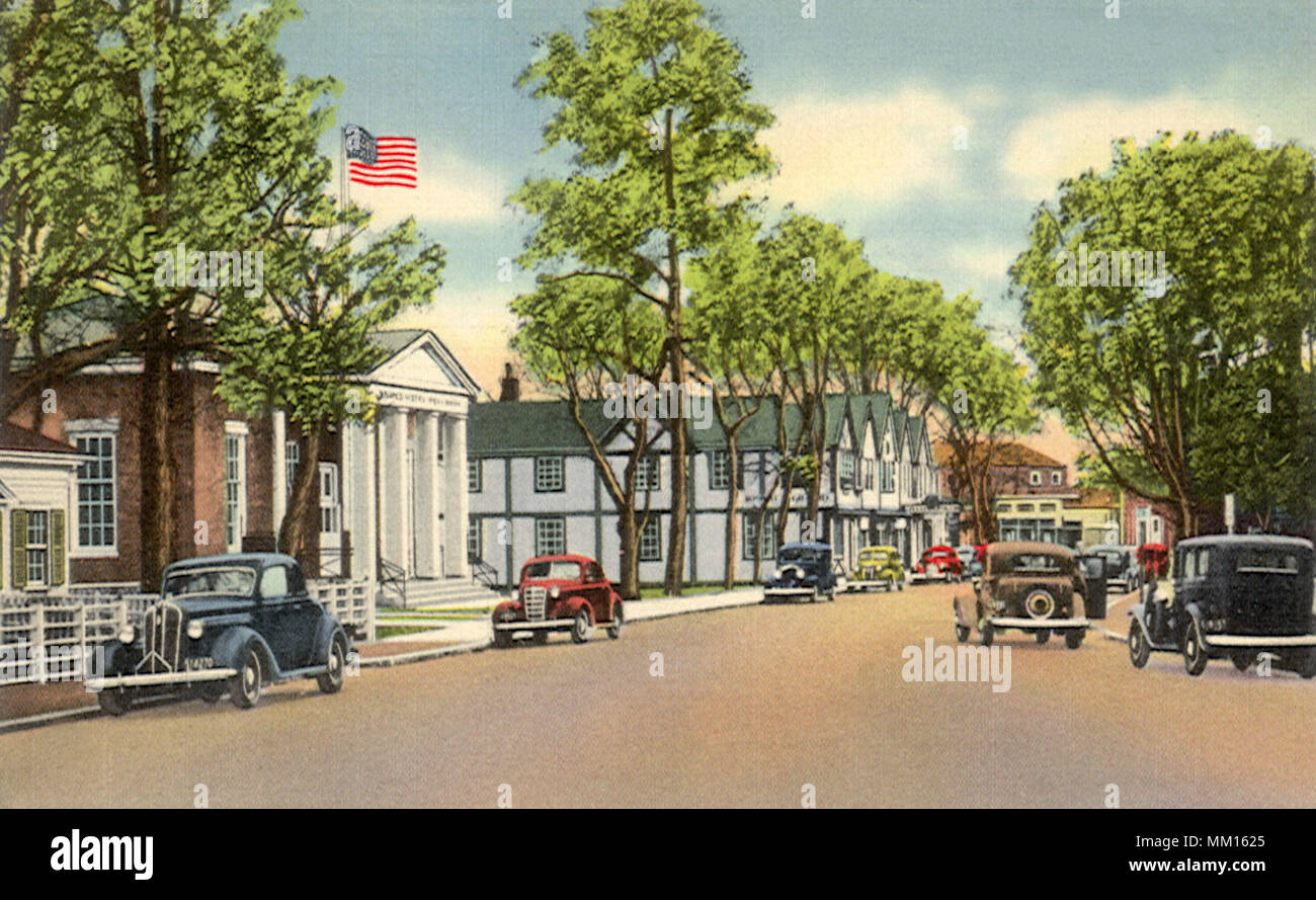 Post Office and Main Street. Falmouth. 1935 Stock Photo Alamy