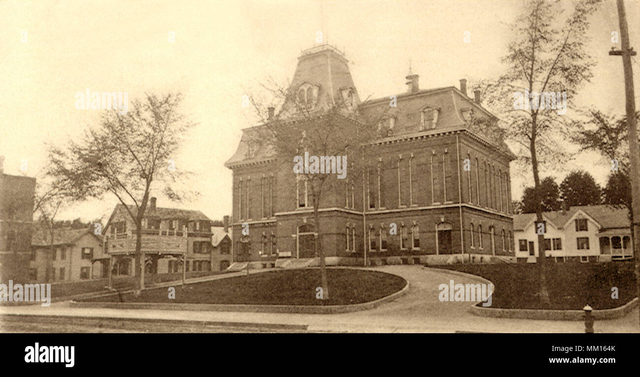Town Hall. Hudson. 1905 Stock Photo