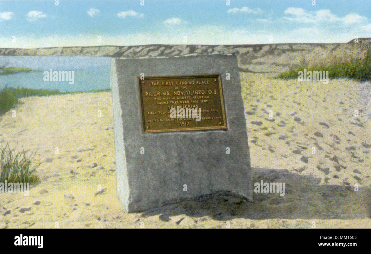 Pilgrim's 1st Landing Place.Provincetown. 1935 Stock Photo Alamy