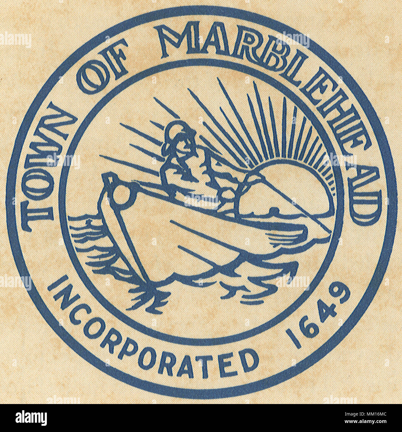 Seal of Marblehead. 1950 Stock Photo Alamy
