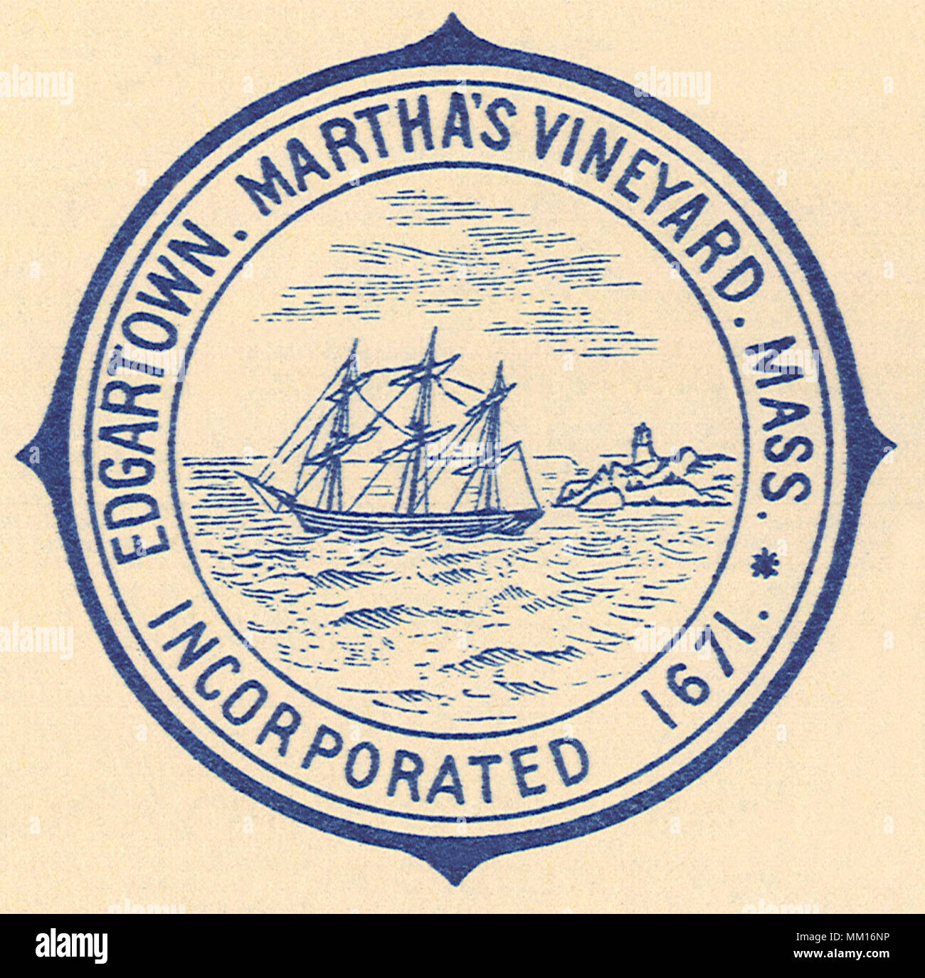 Seal of Edgartown. 1951 Stock Photo Alamy