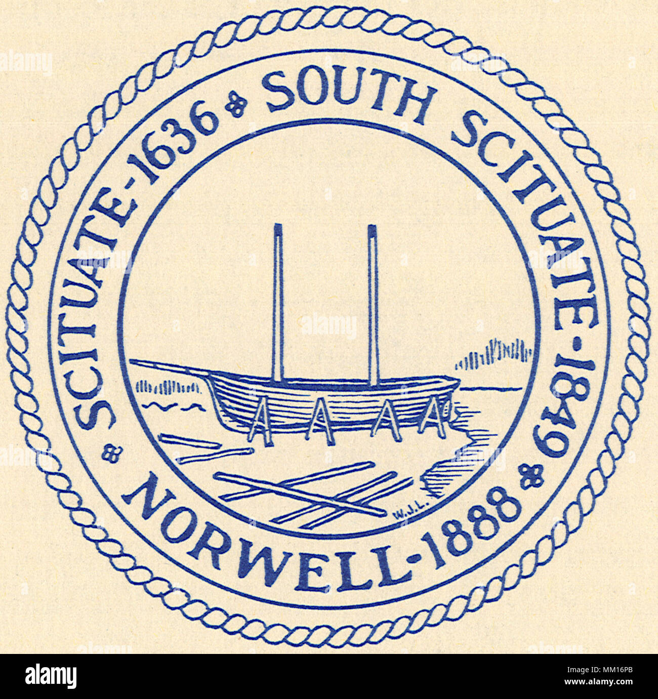Seal of Norwell. 1951 Stock Photo Alamy