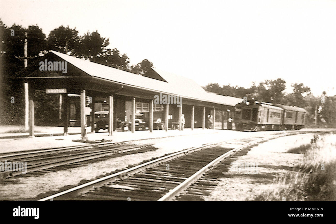 Railroad Station. Groton. 1925 Stock Photo Alamy