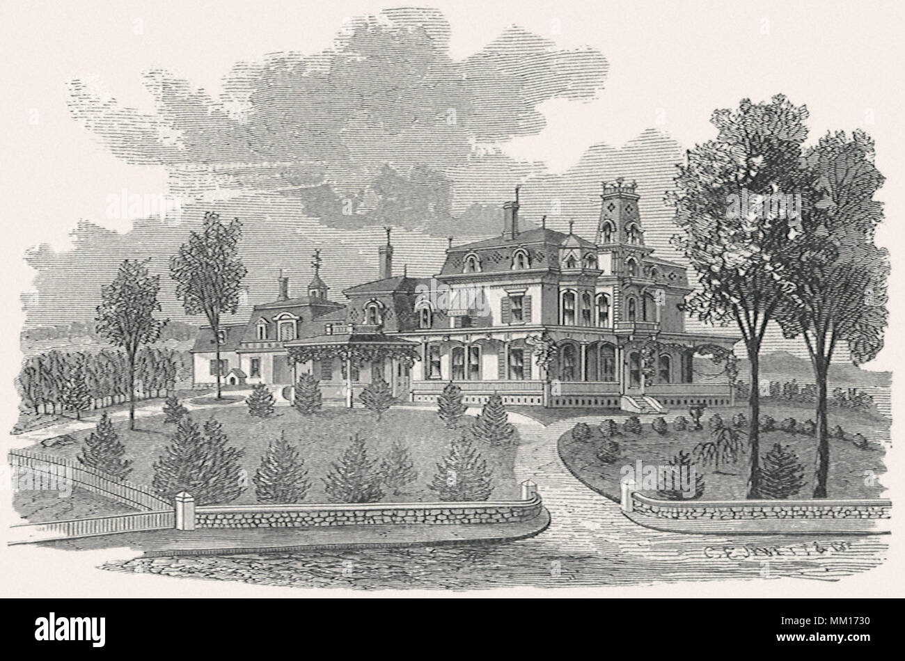 Charles T. Crocker Residence. Fitchburg. 1887 Stock Photo Alamy