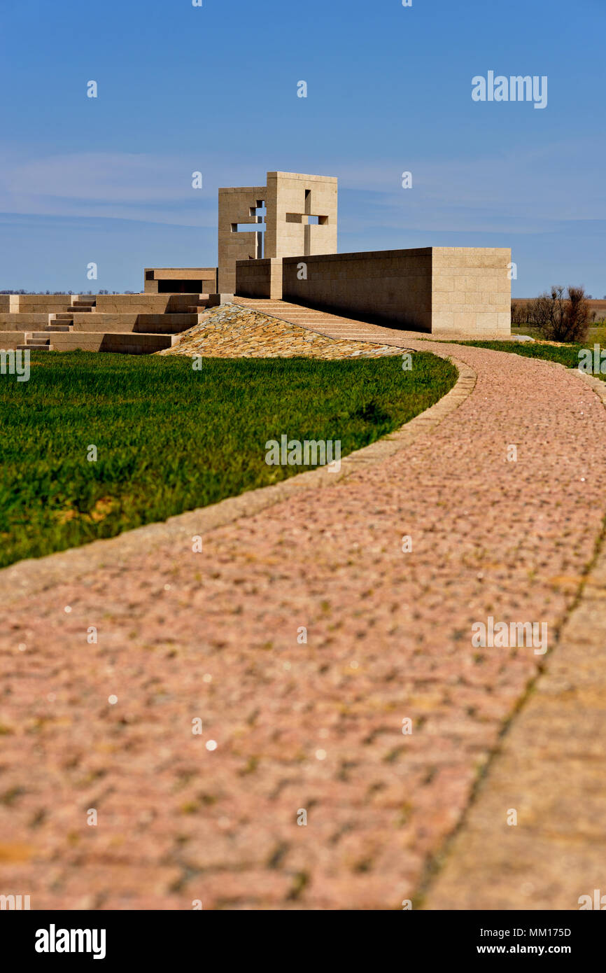 Volgograd. Russia - April 30 2018. A military memorial, Soviet and German cemetary of the soldiers, deceased in the Battle of Stalingrad in the villag Stock Photo