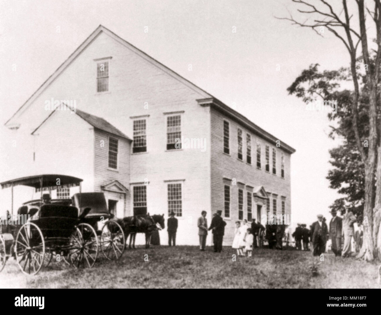 Historic Rockingham Meetinghouse.  1910 Stock Photo