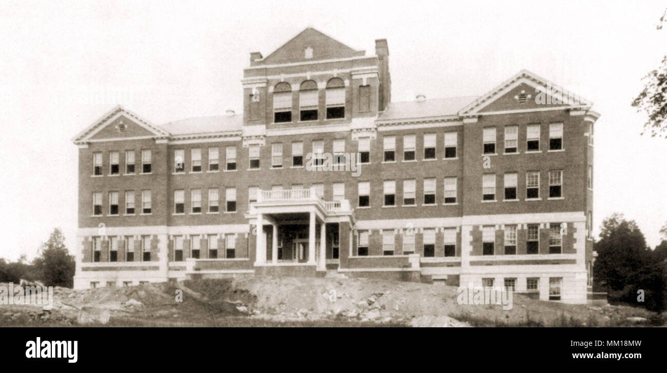 Austine School on Maple Street. Brattleboro. 1910 Stock Photo