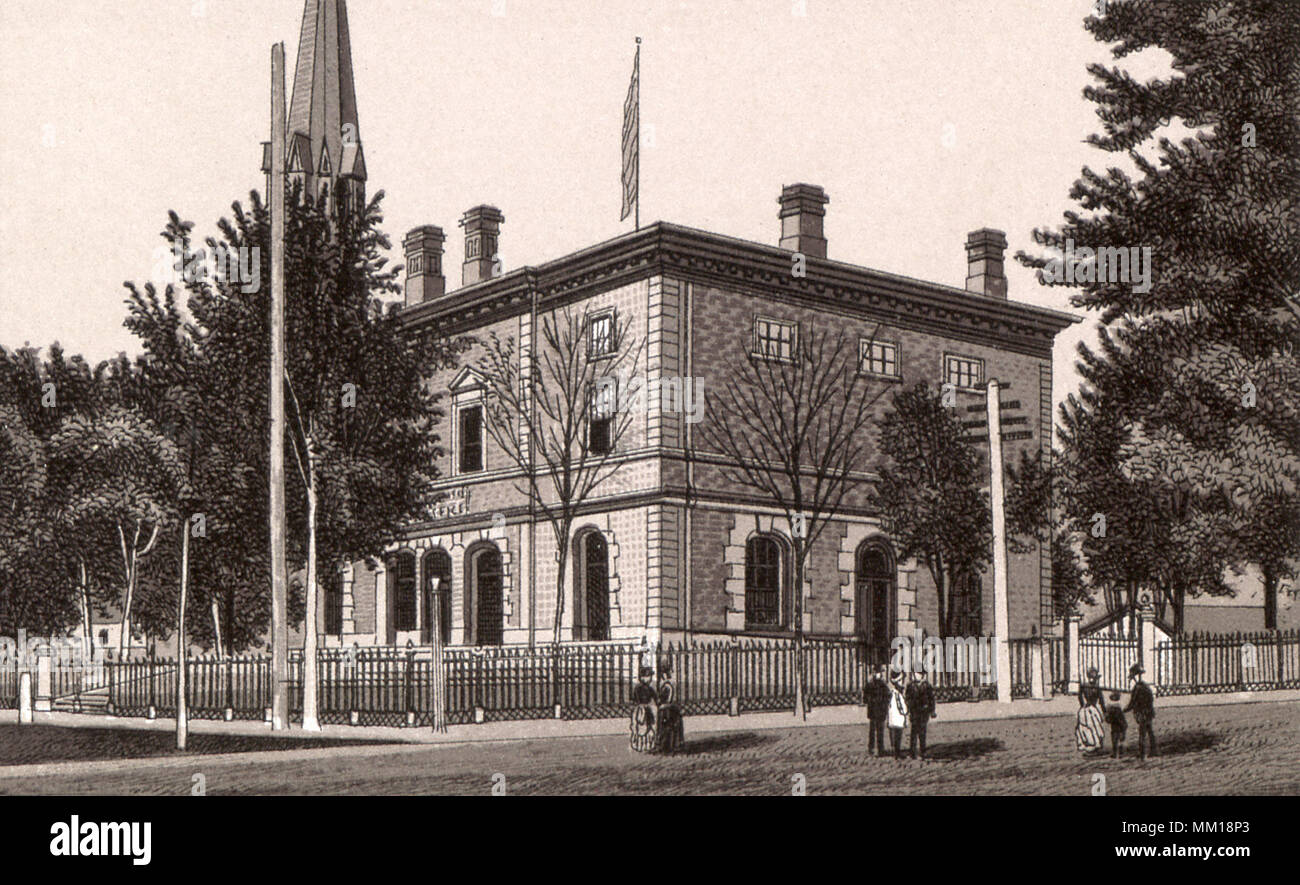 Post Office & Court House. Rutland. 1890 Stock Photo