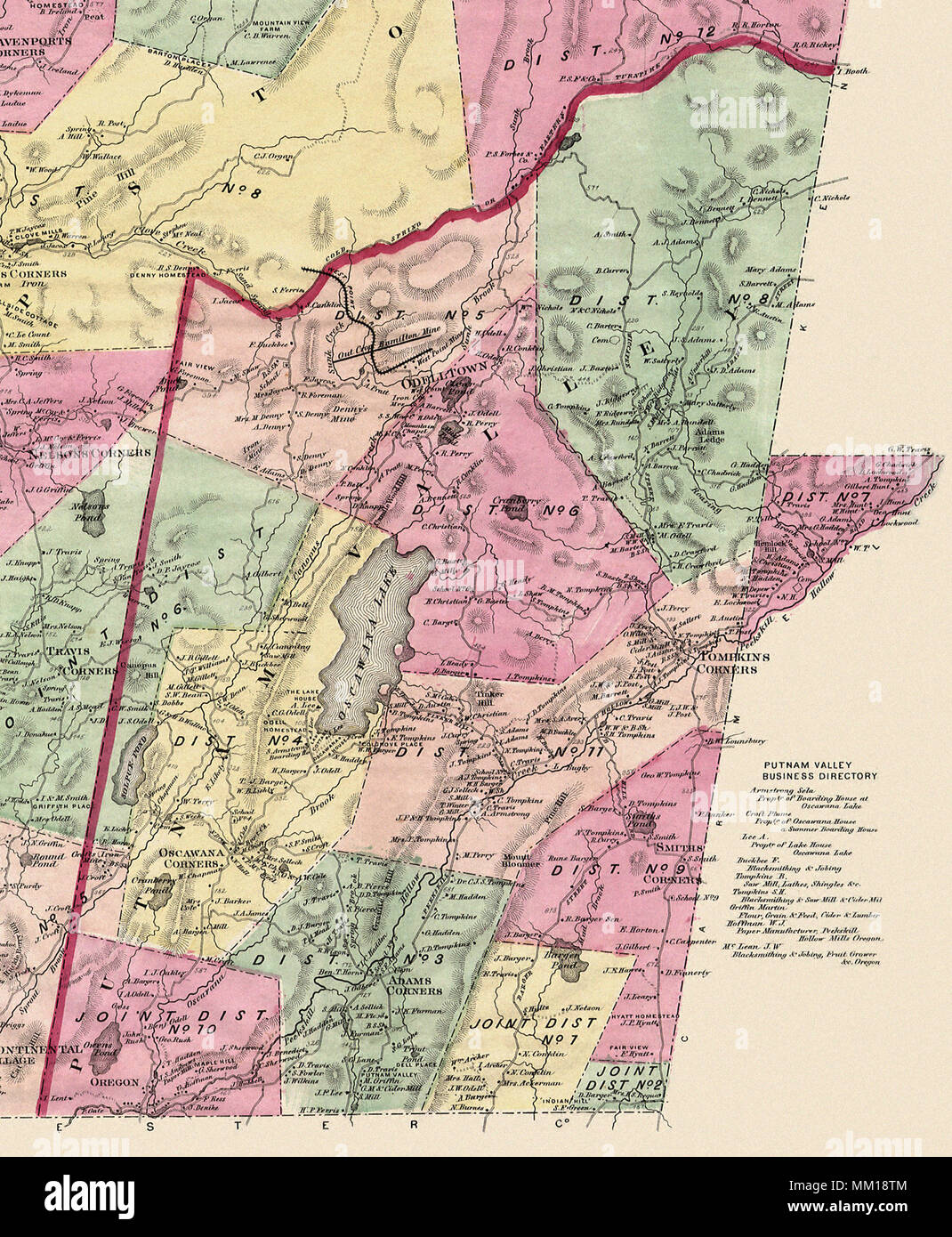 Map of Putnam. 1867 Stock Photo - Alamy