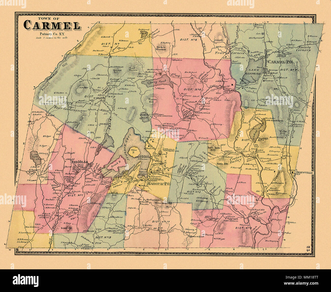 Map of Carmel. 1867 Stock Photo Alamy