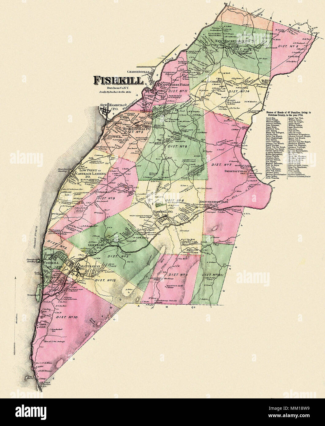 Map of Fishkill. 1867 Stock Photo Alamy