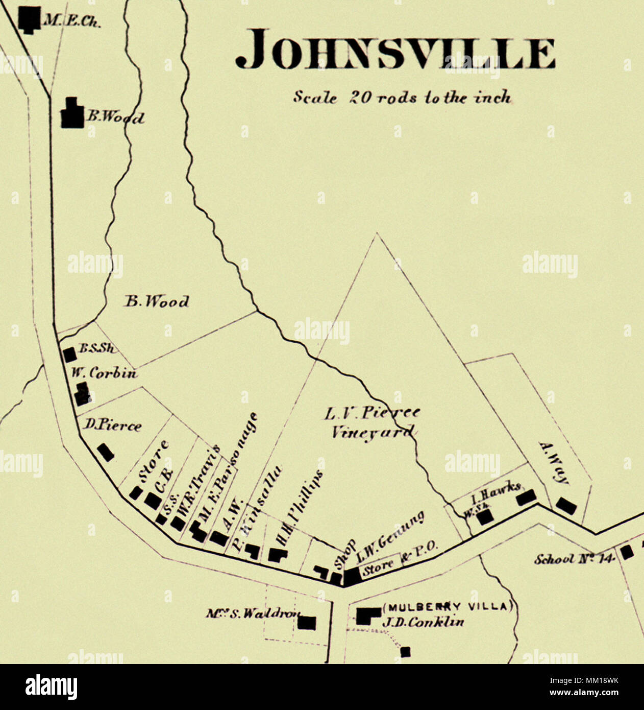 Map of Johnsville. 1867 Stock Photo Alamy