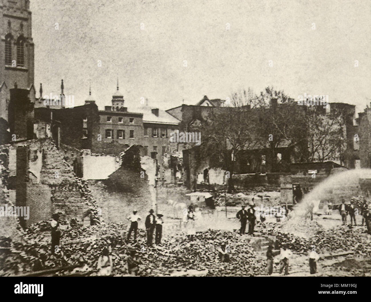 Devistation caused by 1873 Fire. Baltimore. 1873 Stock Photo