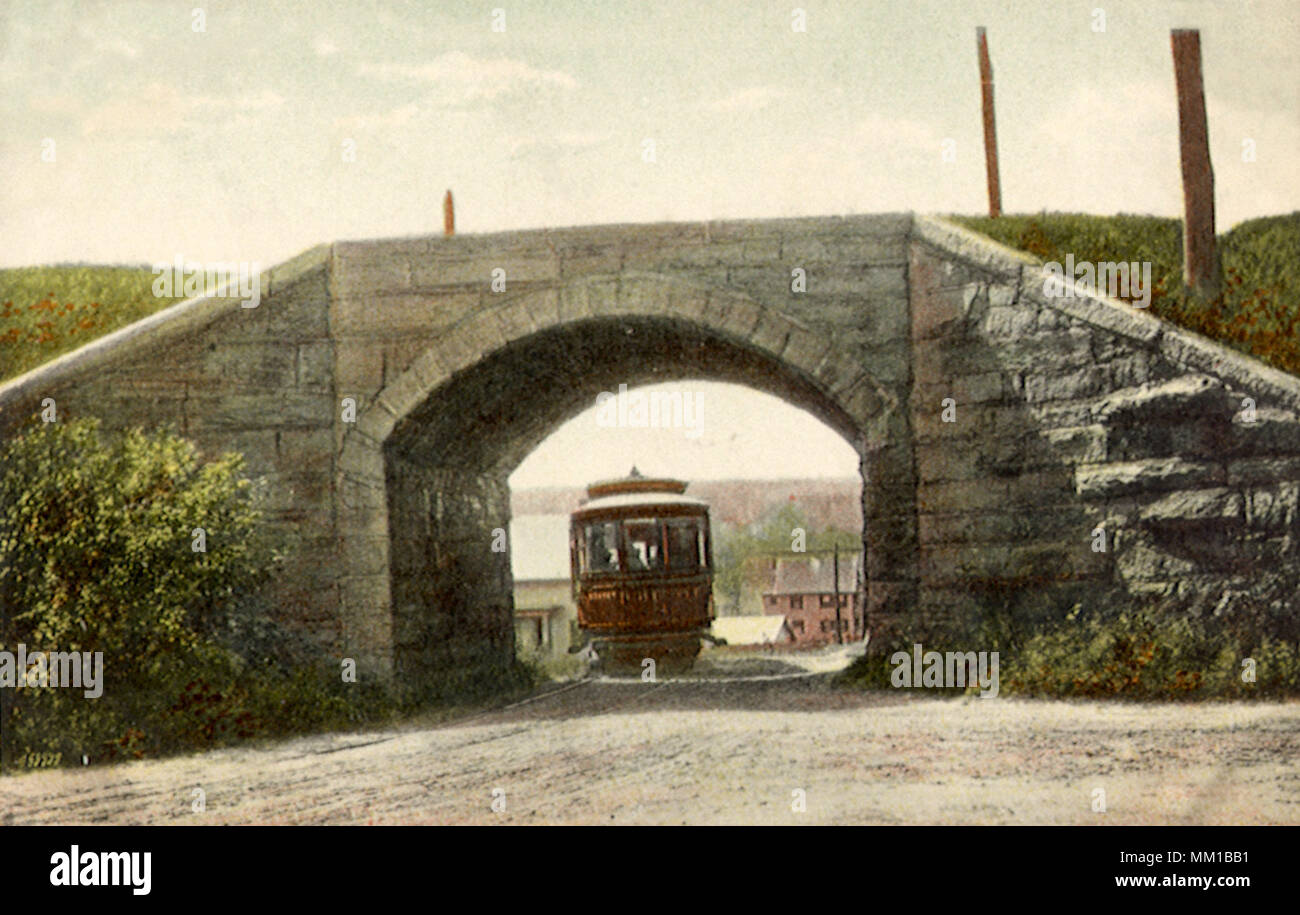 Arch Bridge on South Main Street. Putnam.  1916 Stock Photo