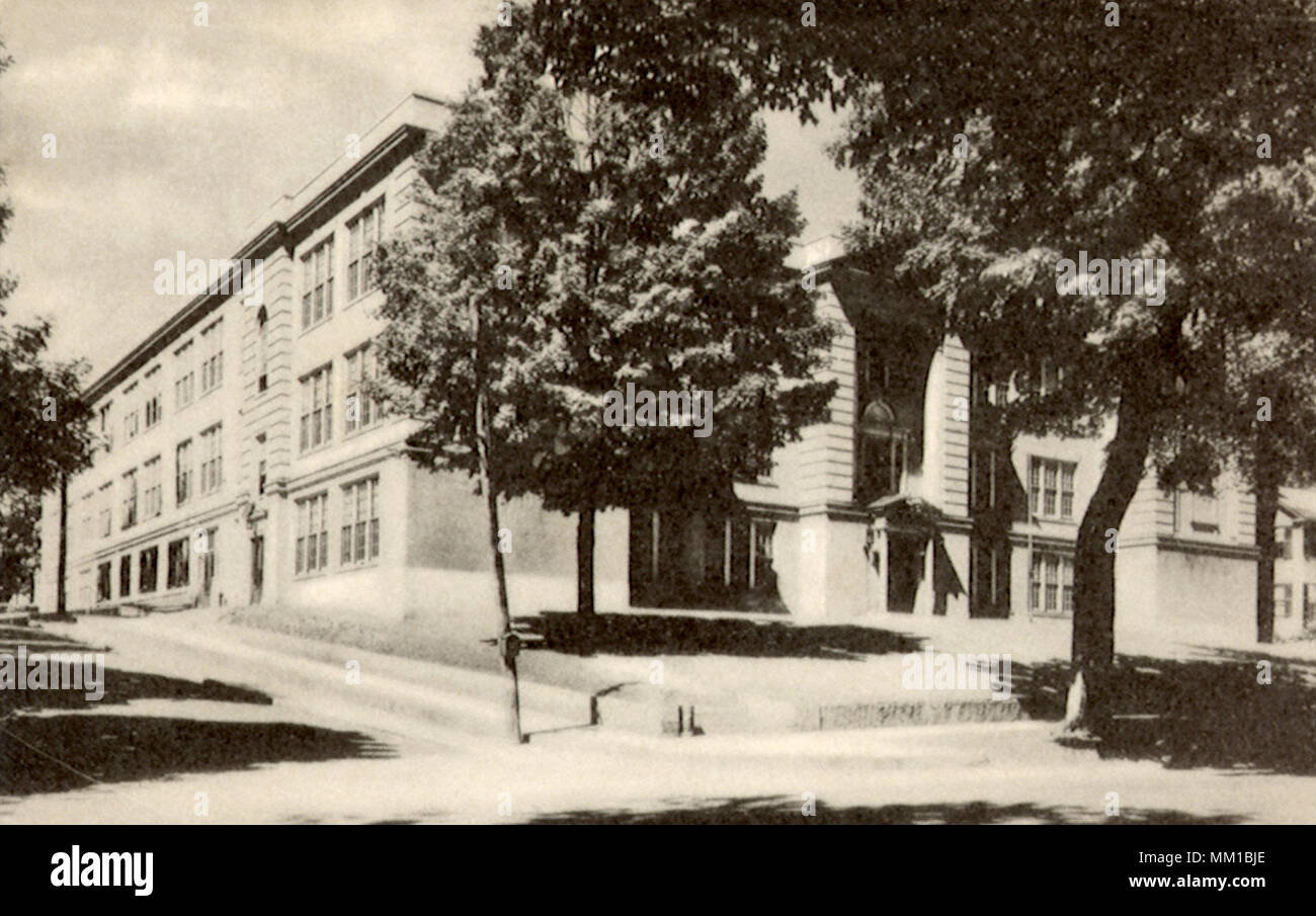 High School. Bellows Falls. 1930 Stock Photo