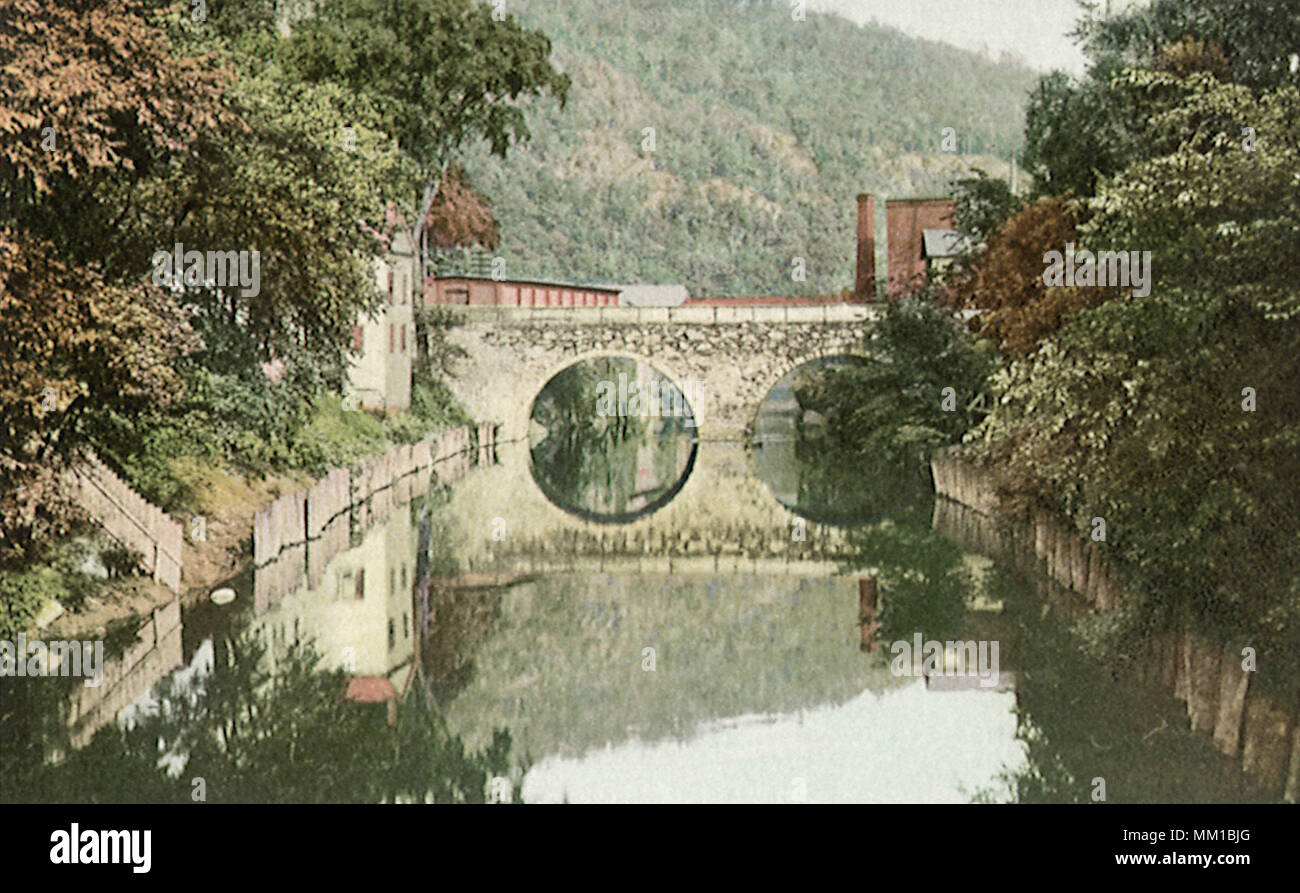 View of Canal. Bellows Falls. 1920 Stock Photo