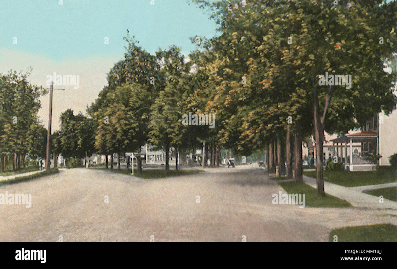 Atkinson and Rockinham Streets. Bellows Falls. 1929 Stock Photo