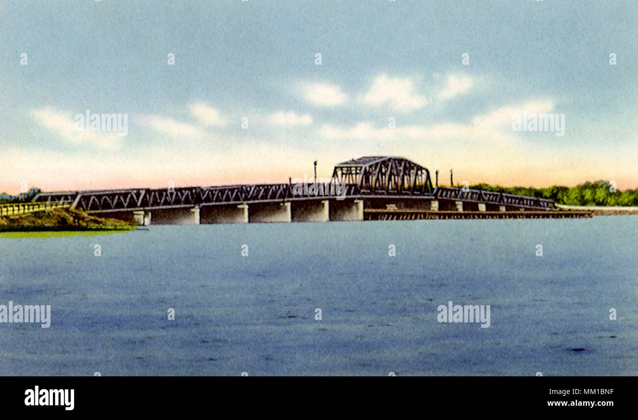 Bridge across Lake Champlain. Rouses Point. 1952 Stock Photo Alamy