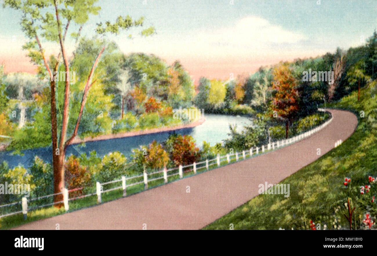 View of Street and River. White River Junction. 1945 Stock Photo Alamy