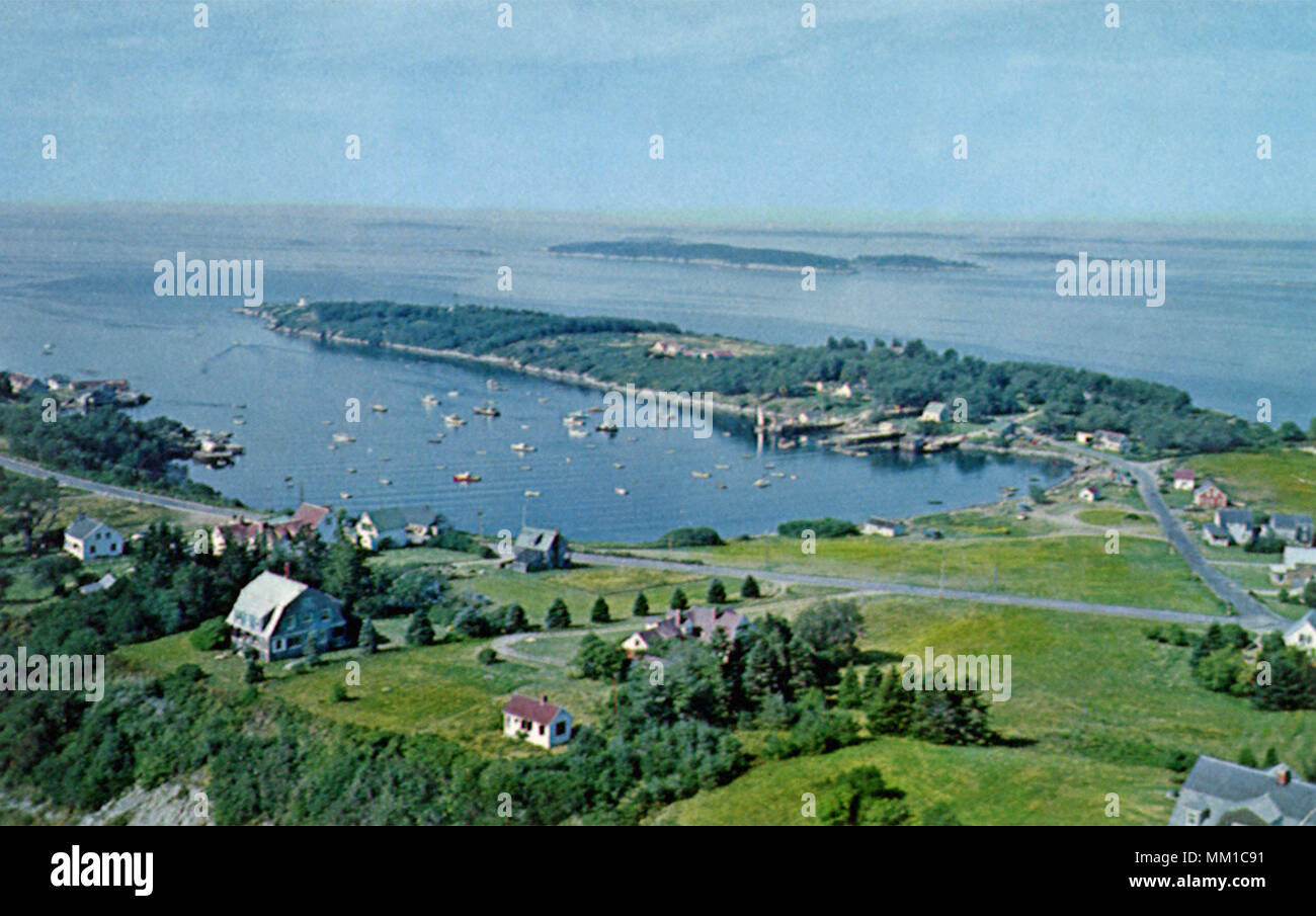 Aerial View of Mackerel Cove. Bailey Island. 1965 Stock Photo Alamy