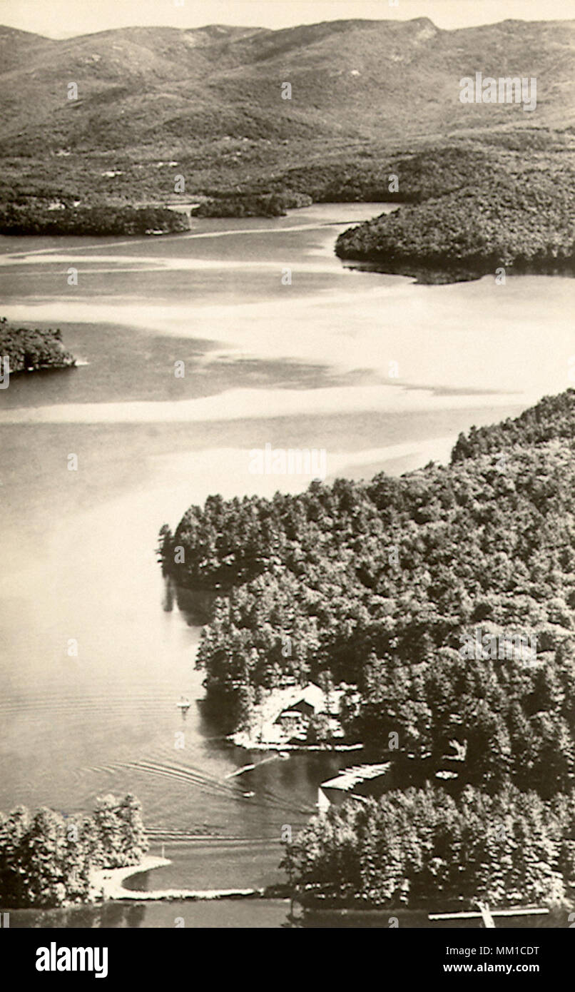 Skyline View of Lake Kezar. Center Lovell. 1947 Stock Photo