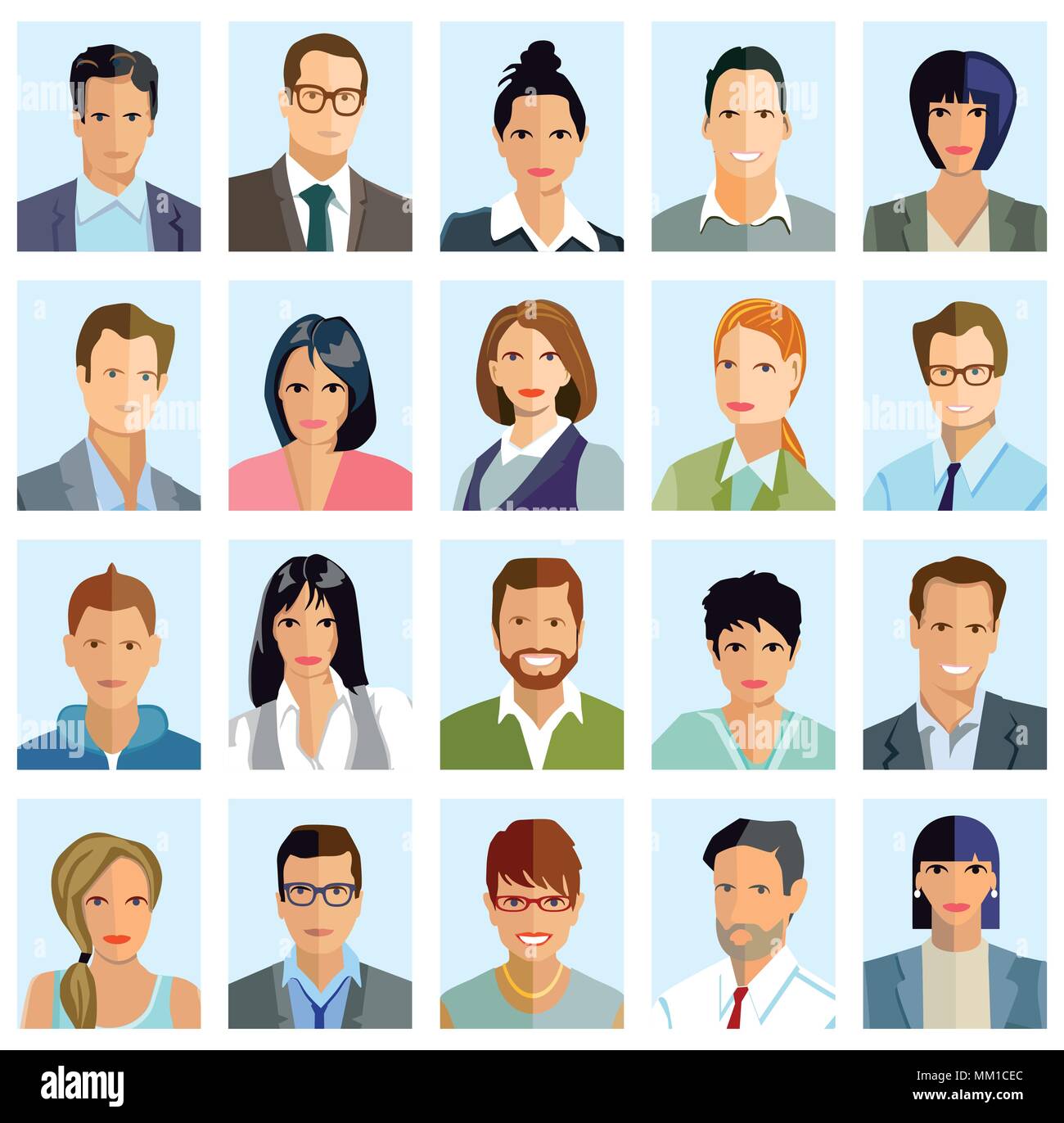 people Portrait illustration, Stock Vector
