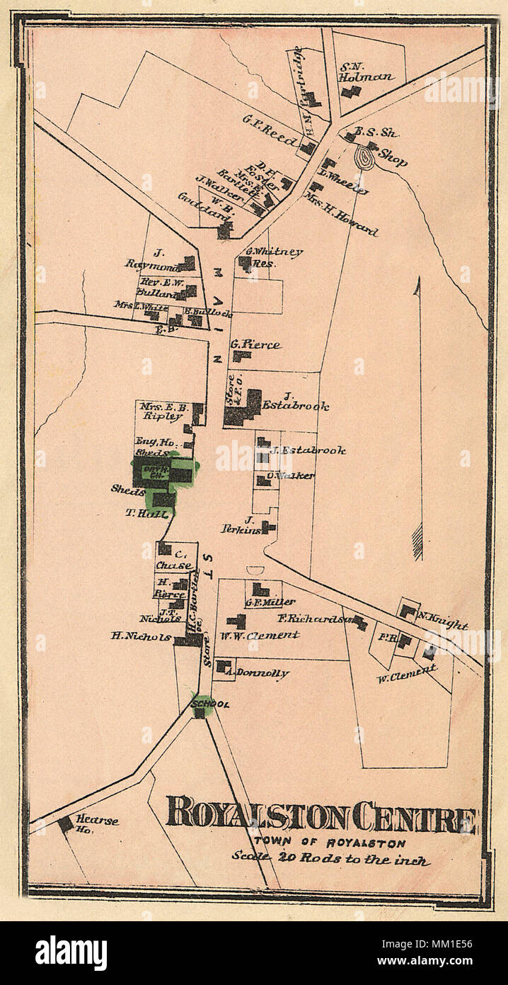 Map of Royalston. 1870 Stock Photo Alamy