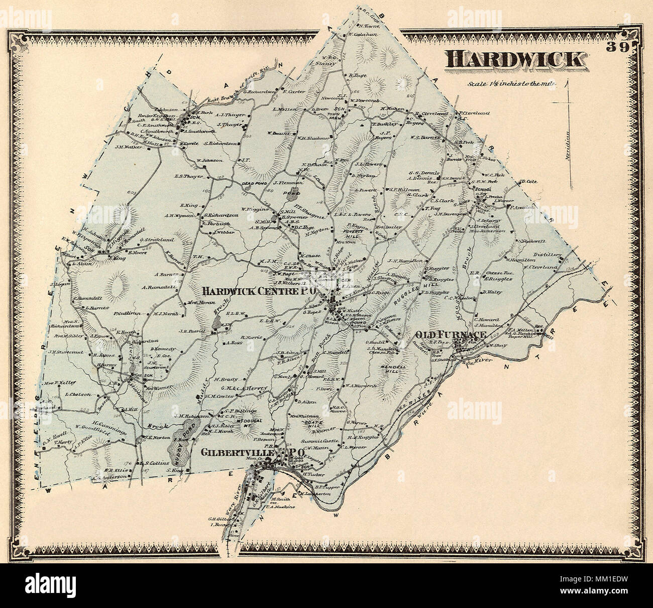 Map of Greater Hardwick. 1870 Stock Photo Alamy