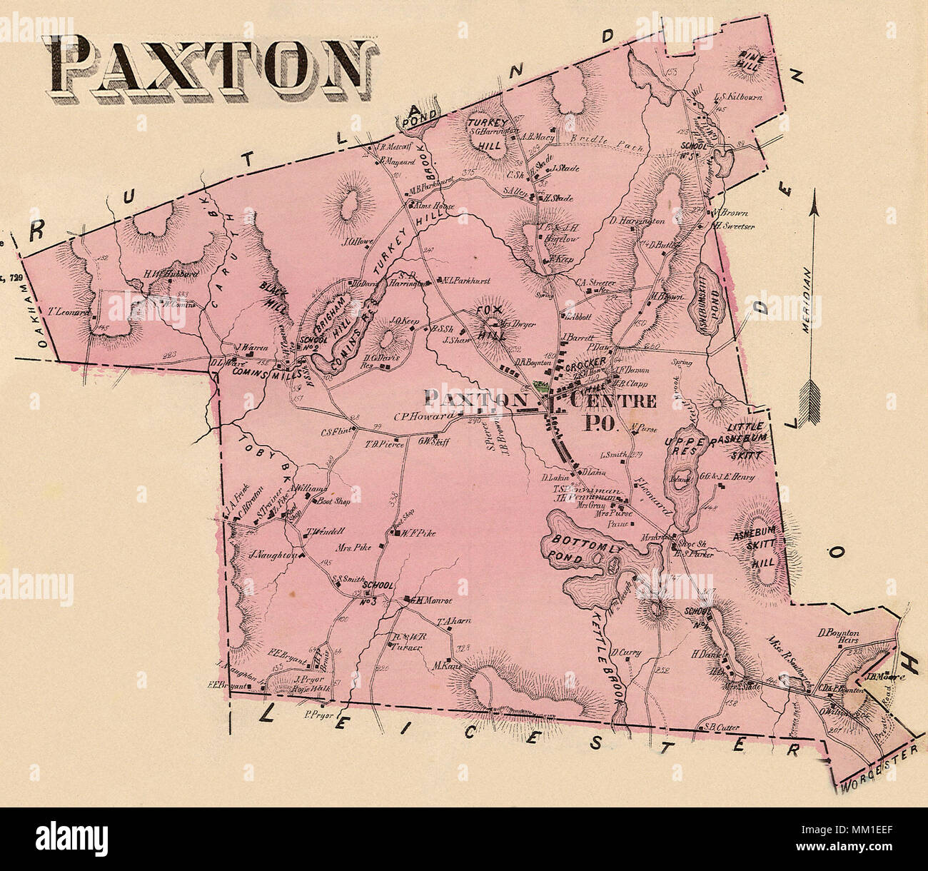 Map of Greater Paxton. 1870 Stock Photo Alamy