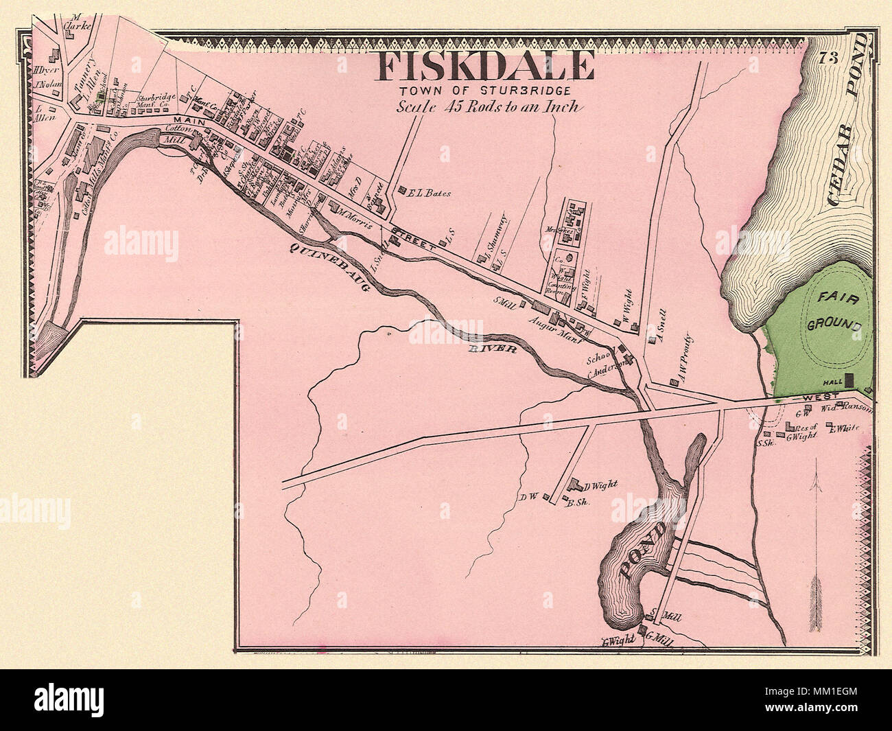 Map of Fiskdale. 1870 Stock Photo Alamy
