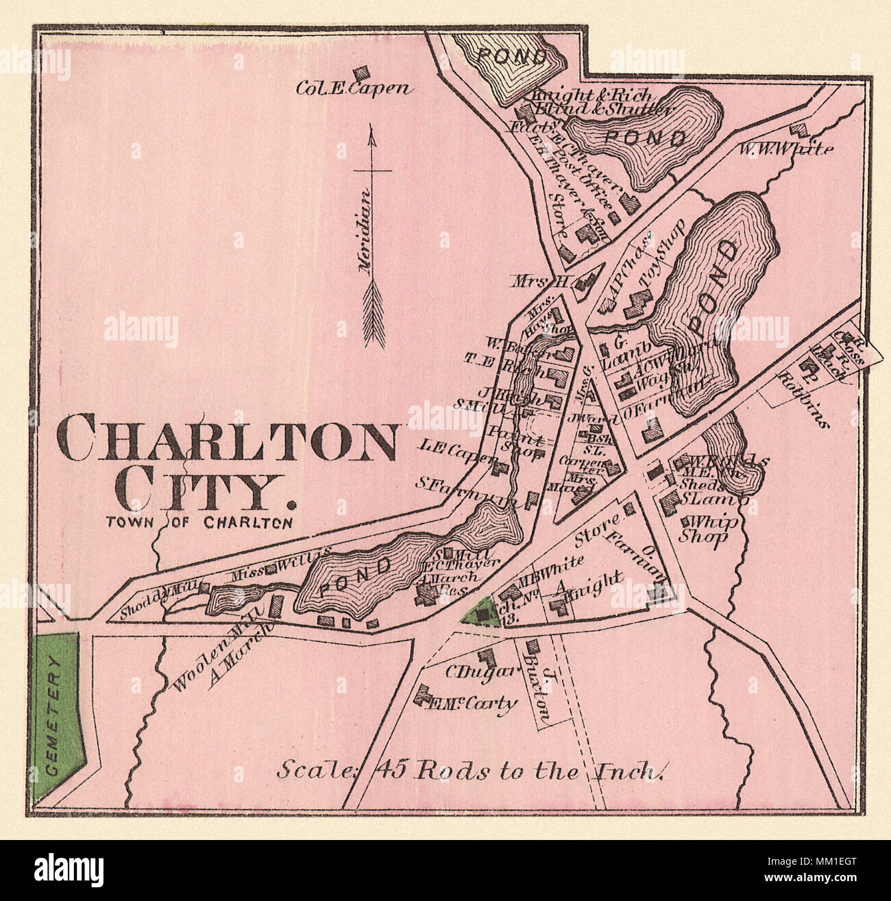 Map of Charlton City. 1870 Stock Photo Alamy