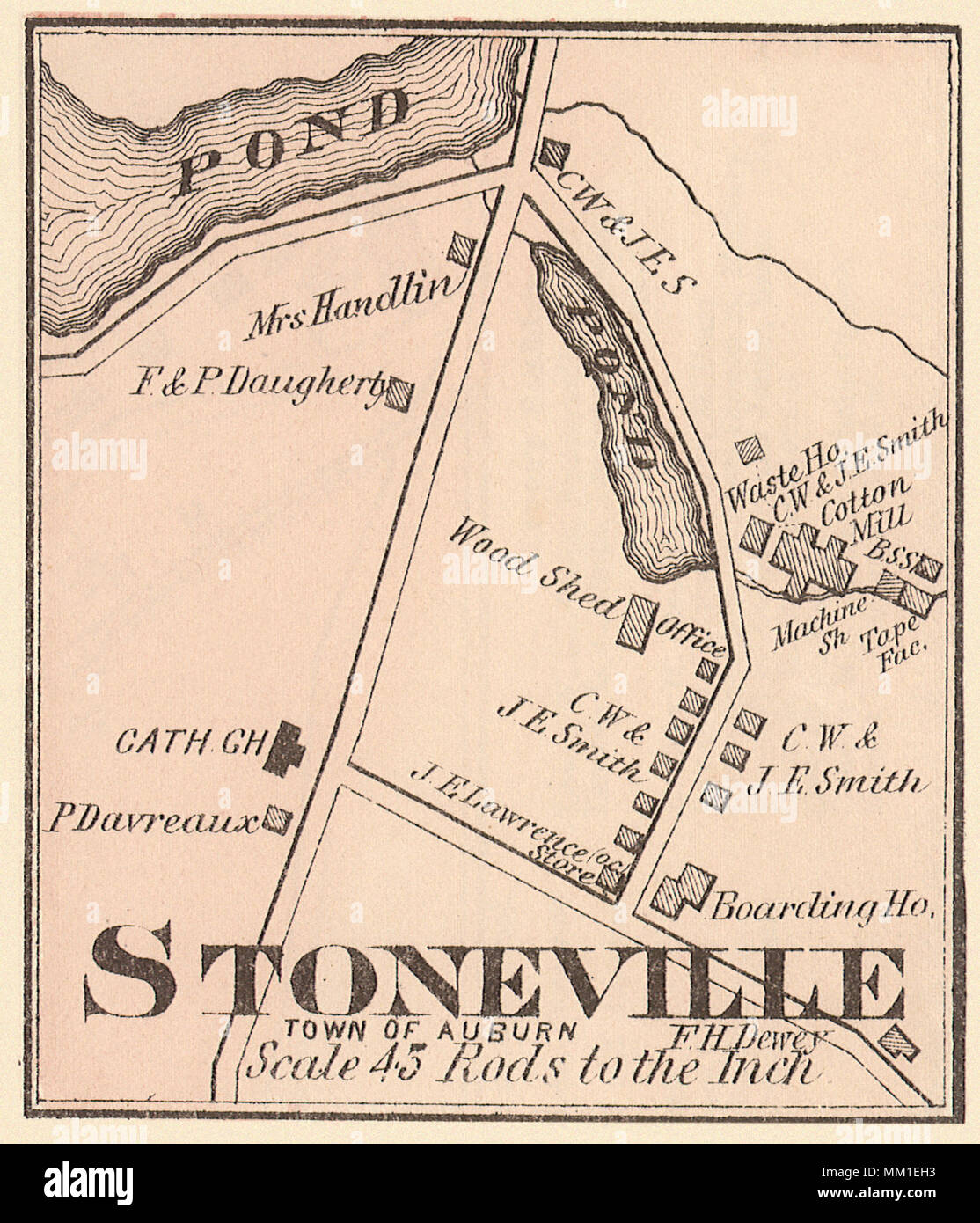 Map of Stoneville. 1870 Stock Photo Alamy