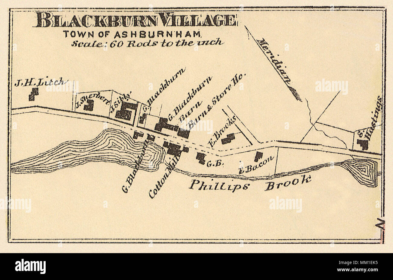 Map of Blackburn Village. 1870 Stock Photo Alamy