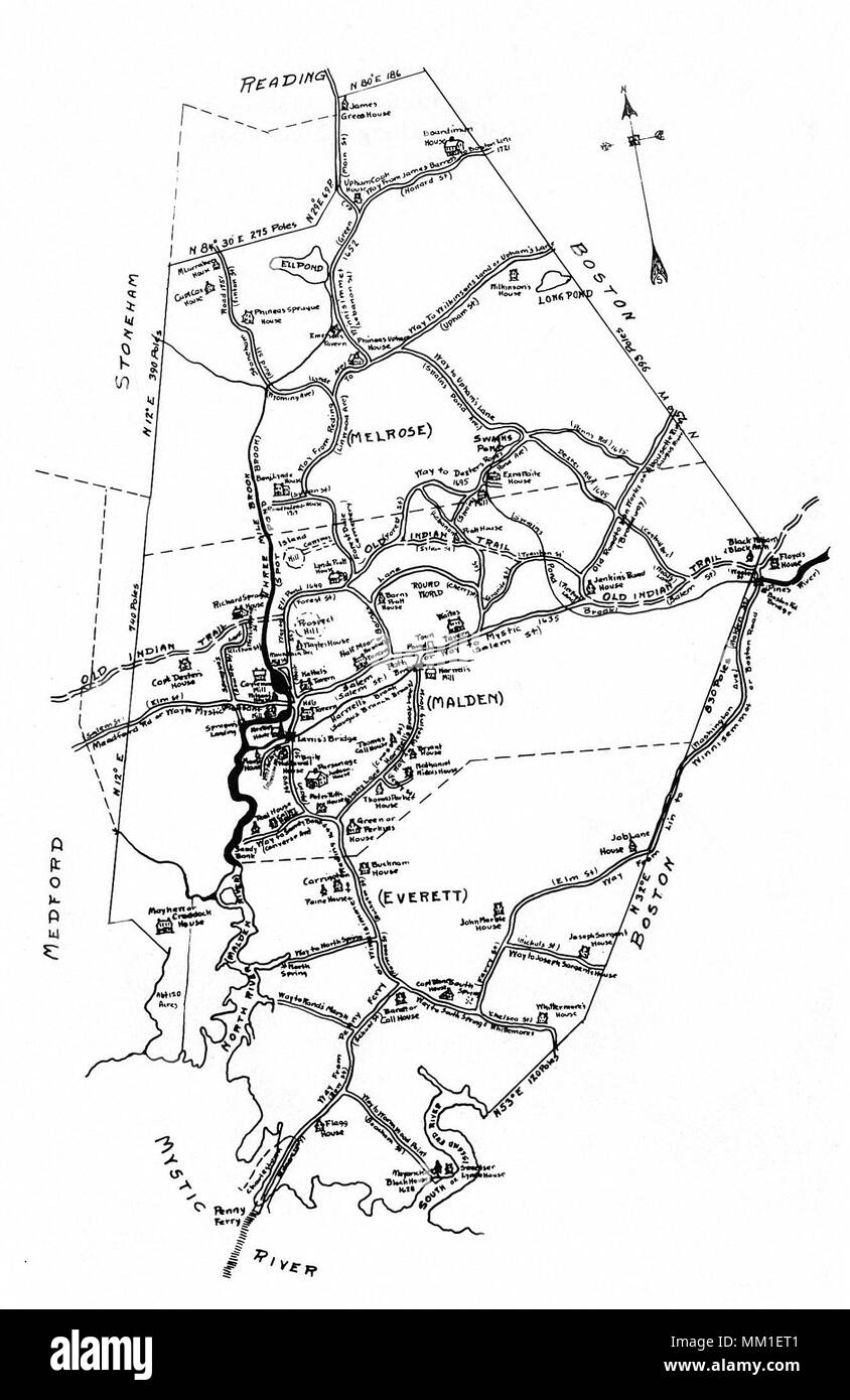 Plan of Malden in Malden. 1795 Stock Photo Alamy
