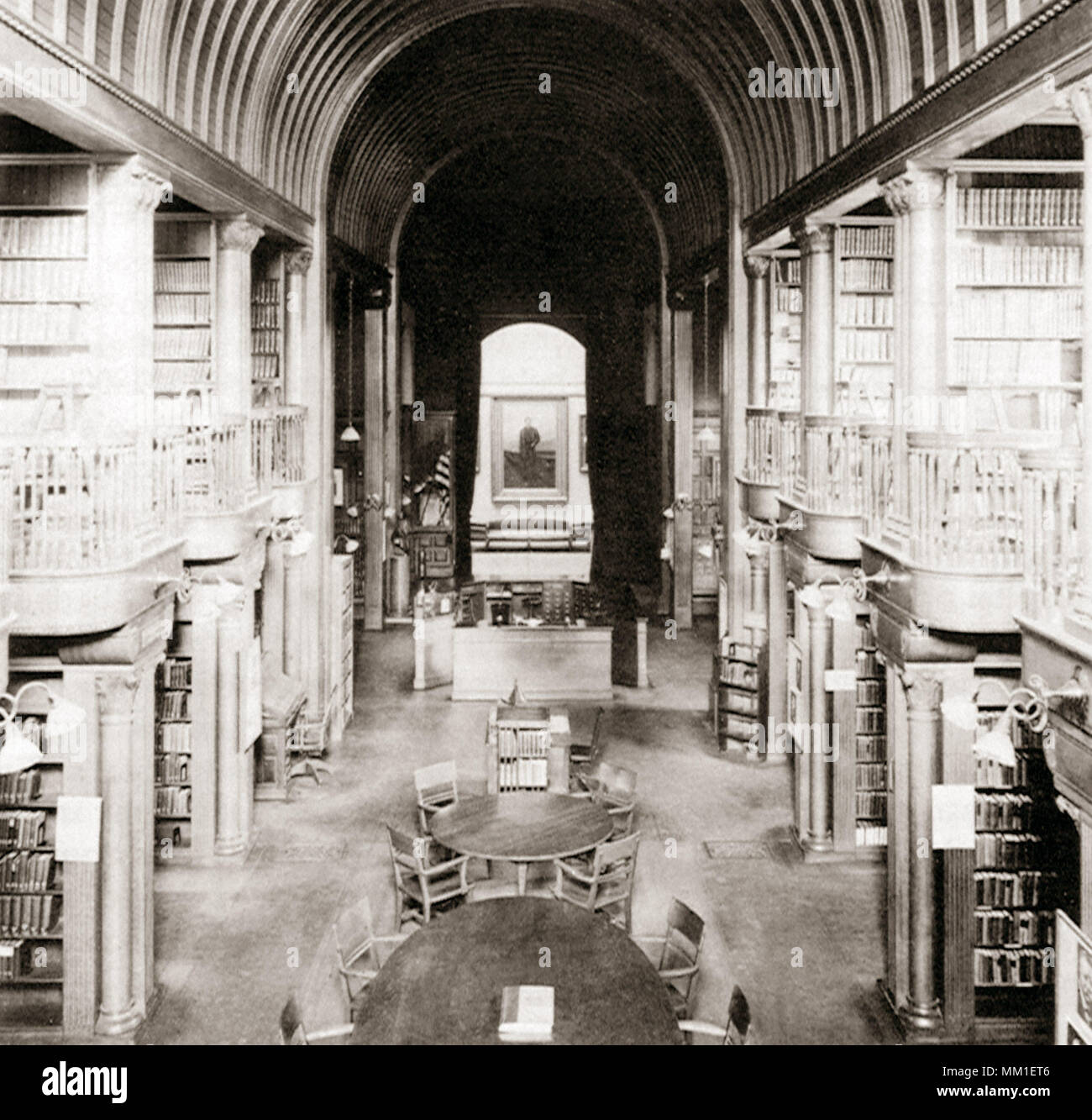 Malden Public Library Main Hall. Malden. 1900 Stock Photo Alamy