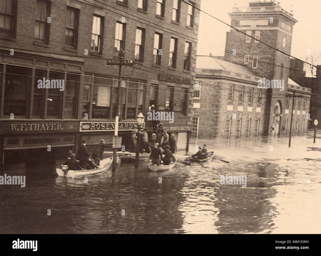 The devastating flood of Haverhill. March 1936 Stock Photo Alamy