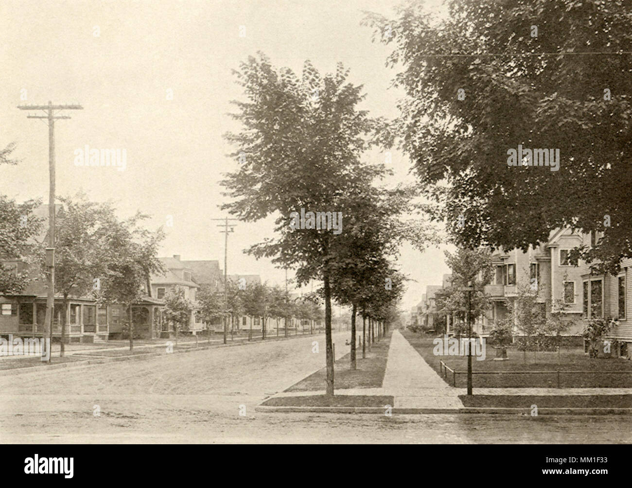 View of A New Street Springfield. 1906 Stock Photo