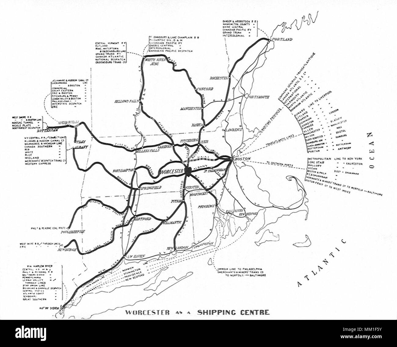 Map of Worcester. 1910 Stock Photo Alamy