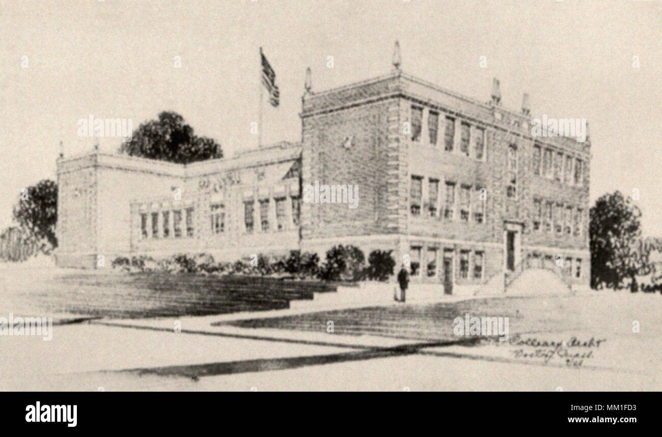 John J. Mitchell School. Marlborough. 1927 Stock Photo